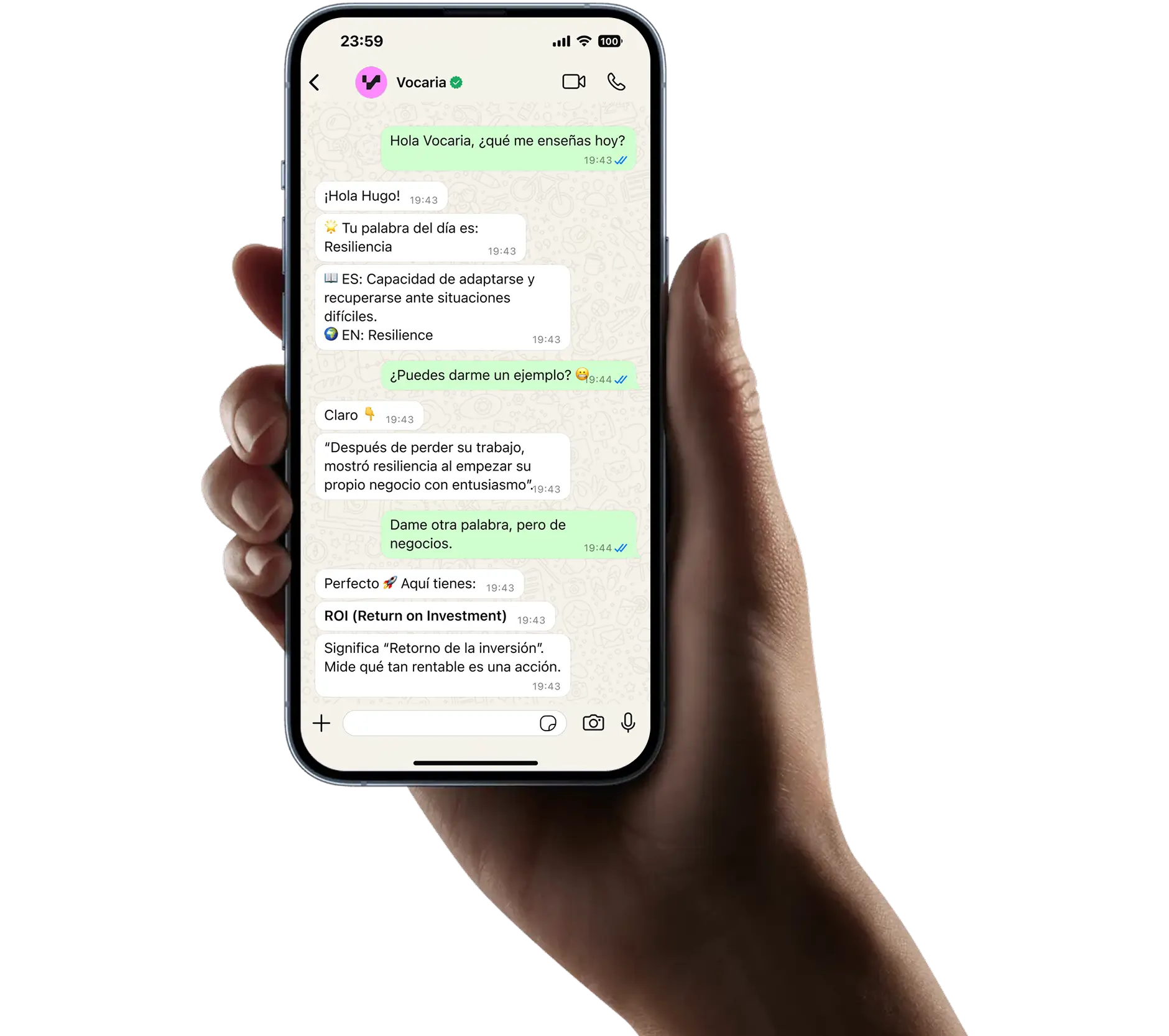 Conversación en WhatsApp
